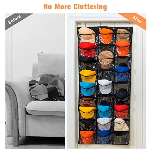 27 Deep Pockets Hat Rack for Baseball Caps | ProCase