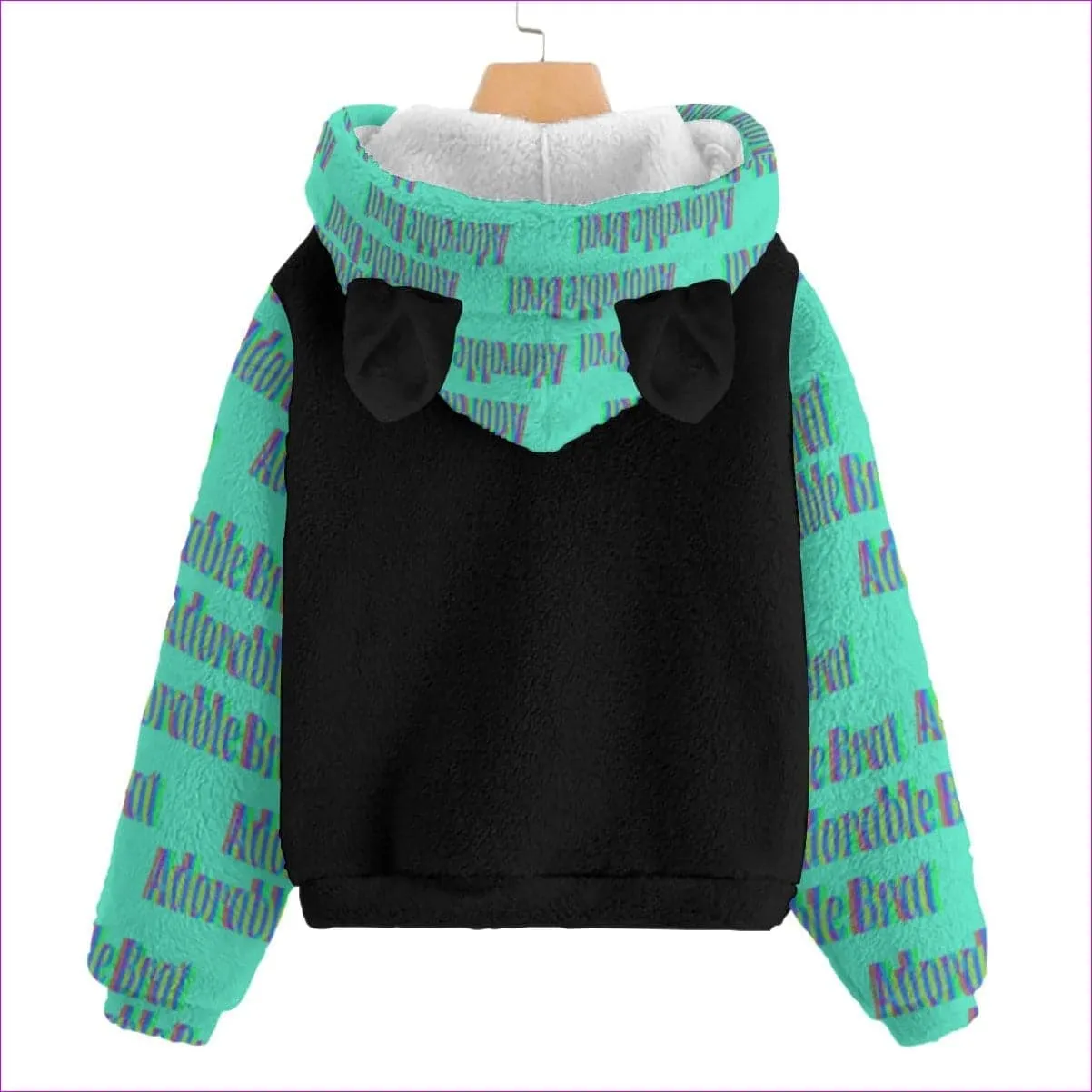 Adorable Brat Kid’s Borg Fleece Hoodie With Ears