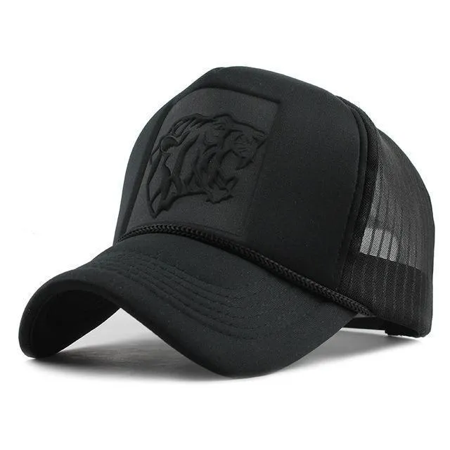 Black leopard Print Curved Baseball Caps