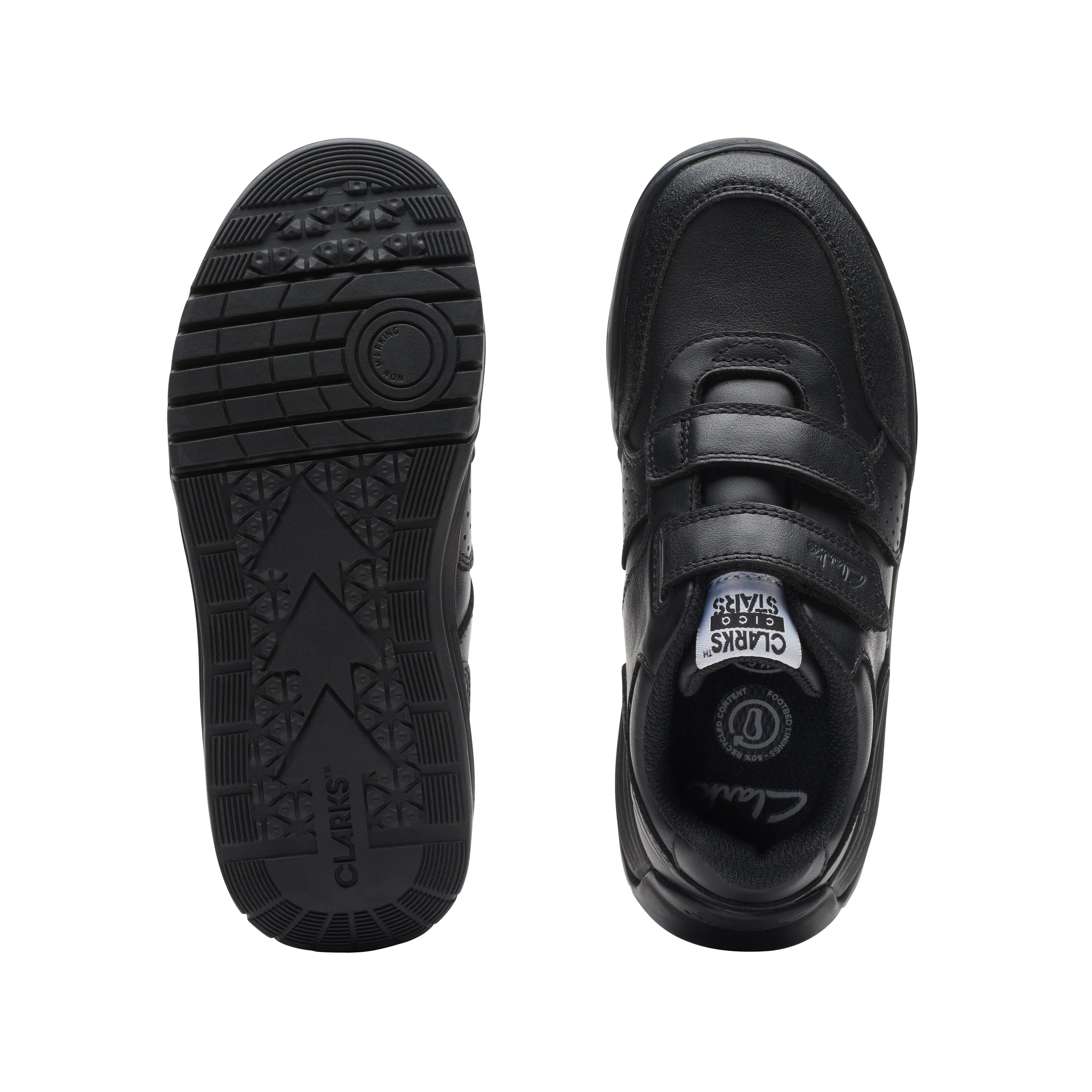 Clarks Cica Star Orb K Boys Black School Shoes