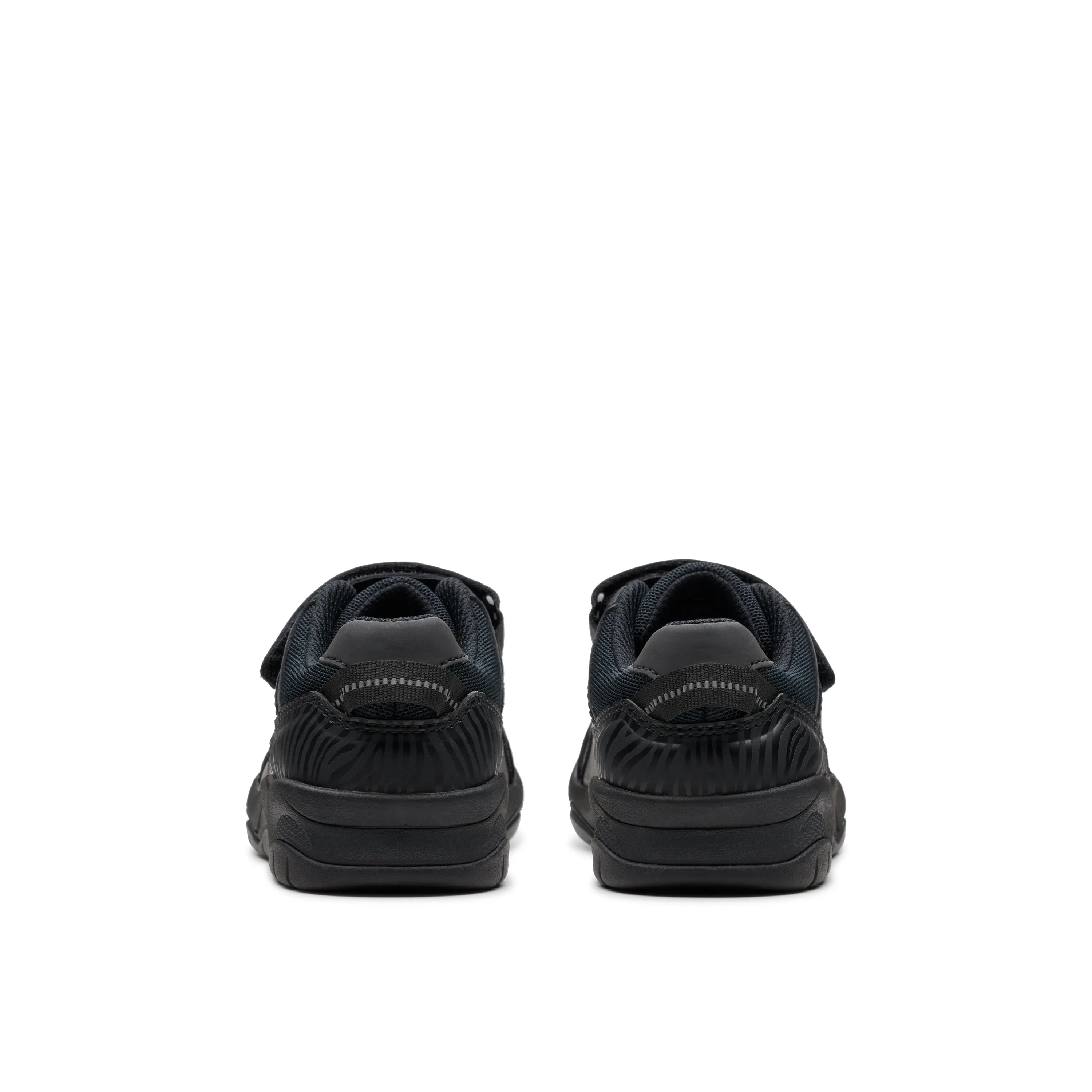 Clarks Clowder Stripe K Boys Black School Shoes