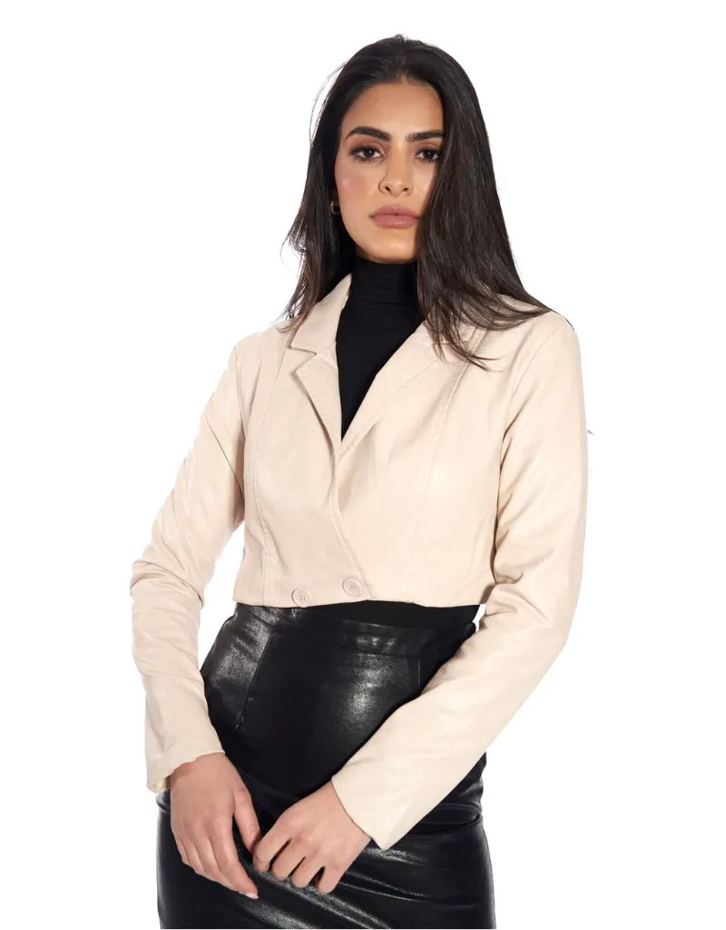 Crop PU Jacket