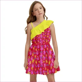 Floral Wear Kids One Shoulder Party Dress