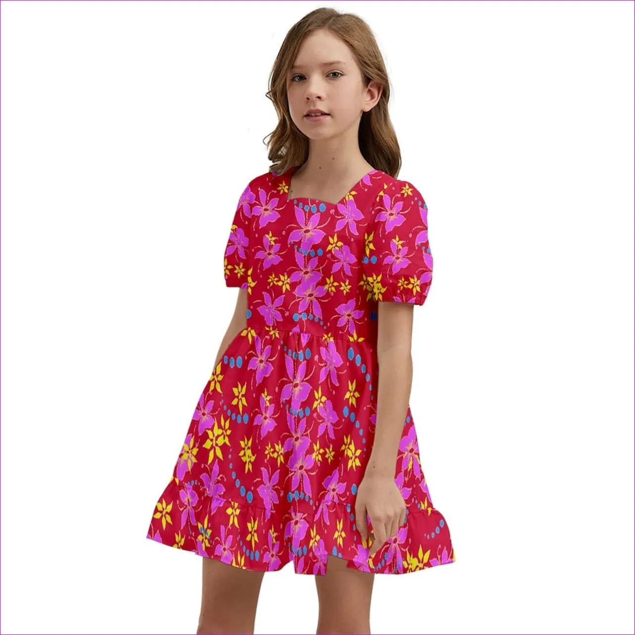 Floral Wear Kids Short Sleeve Dolly Dress