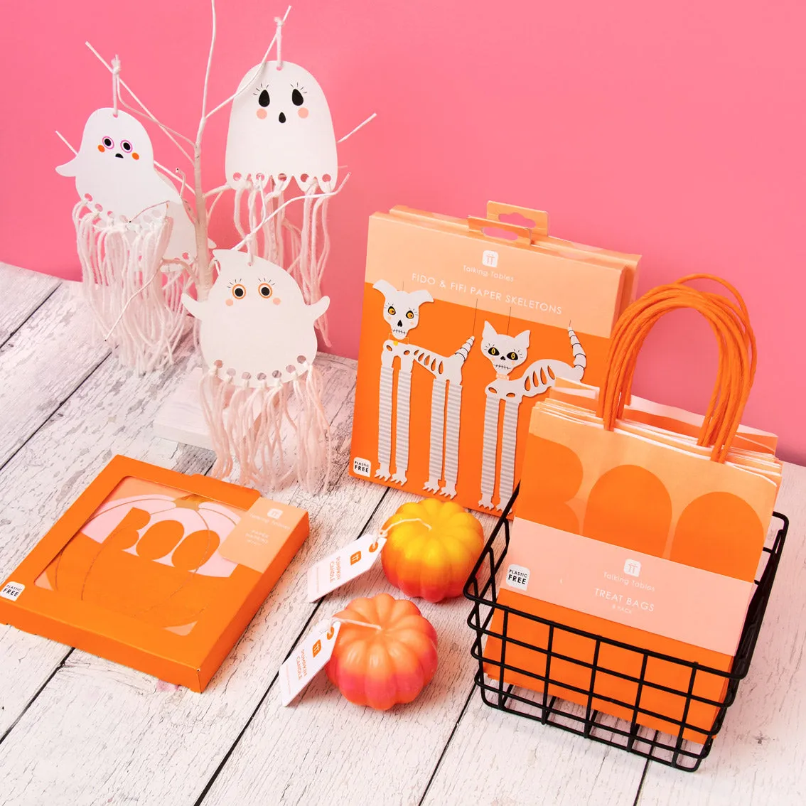 Halloween Pink & Orange 'Boo' Treat Bags - 8 Pack