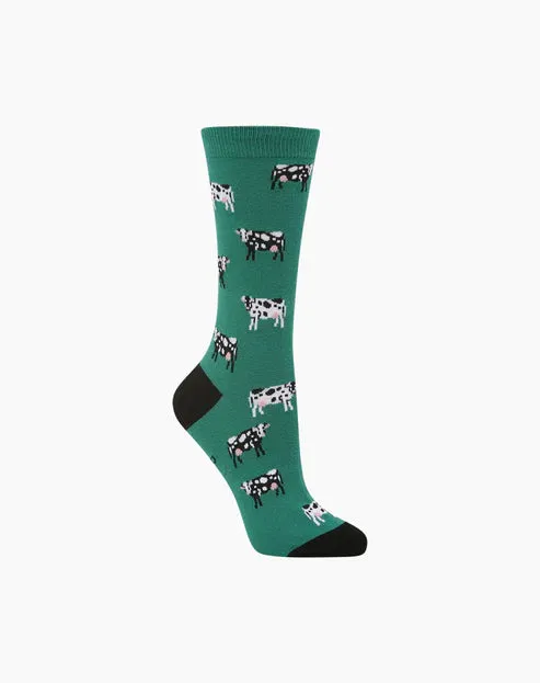 Holy Cow Women's Bamboo Crew Socks