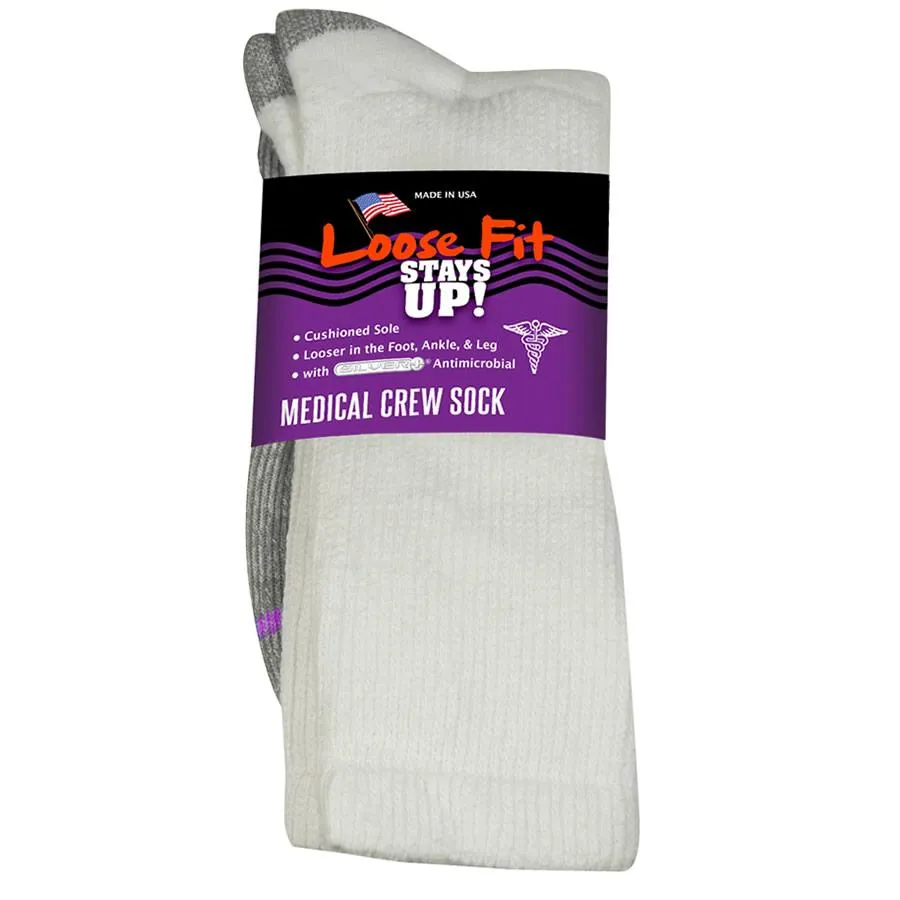 Loose Fit Medical Cotton Crew Socks