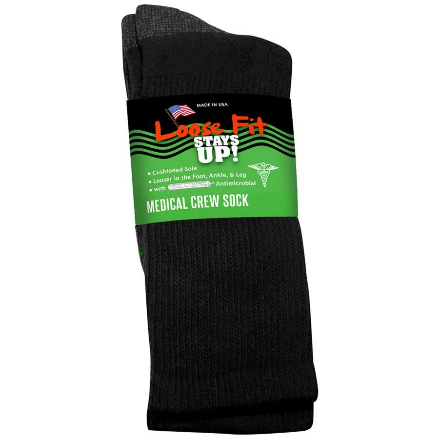 Loose Fit Medical Cotton Crew Socks