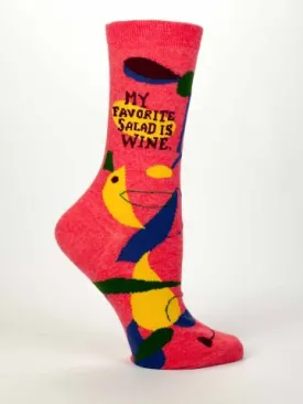 My Favorite Salad is Wine Women's Crew Sock