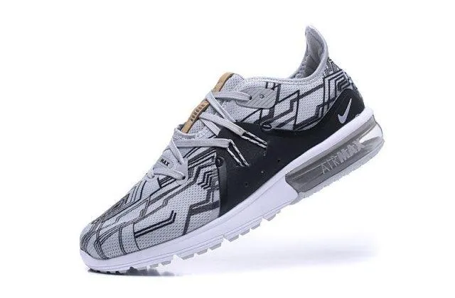 N A M Sequent Wolf Grey White Men's Running Shoes Sneakers