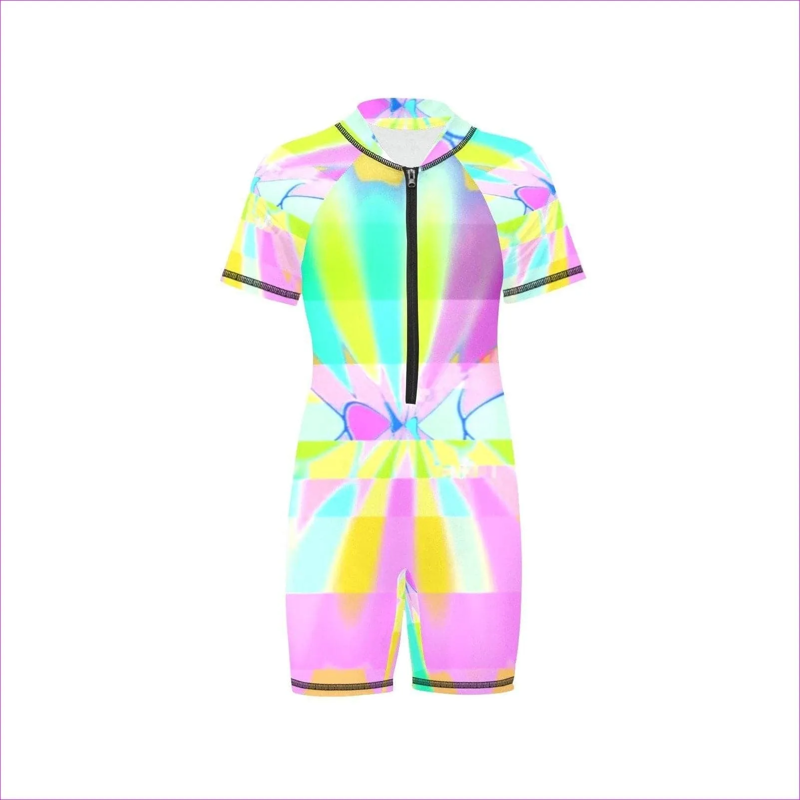 Northern Lights Girls Short Sleeve One-Piece Swimsuit