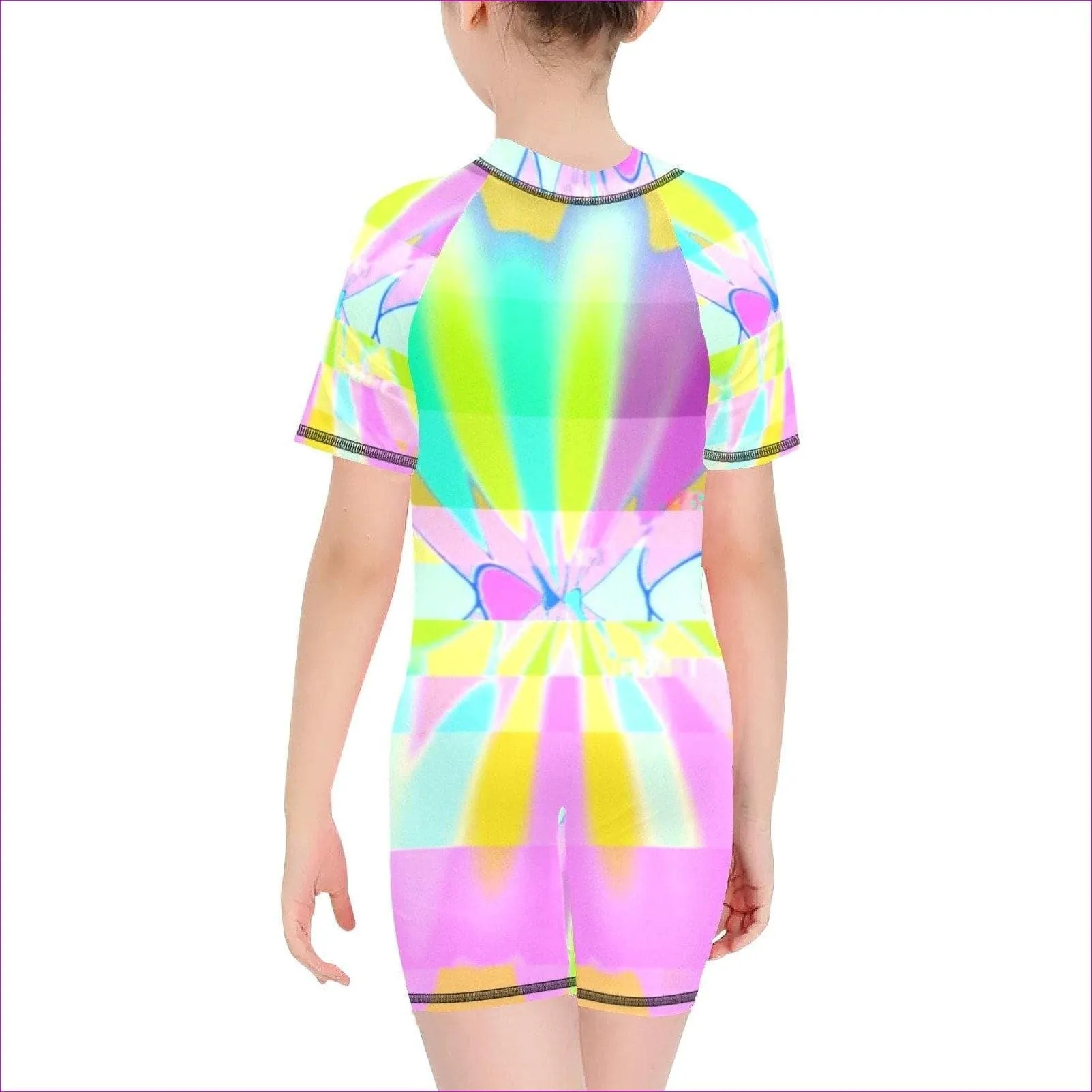 Northern Lights Girls Short Sleeve One-Piece Swimsuit