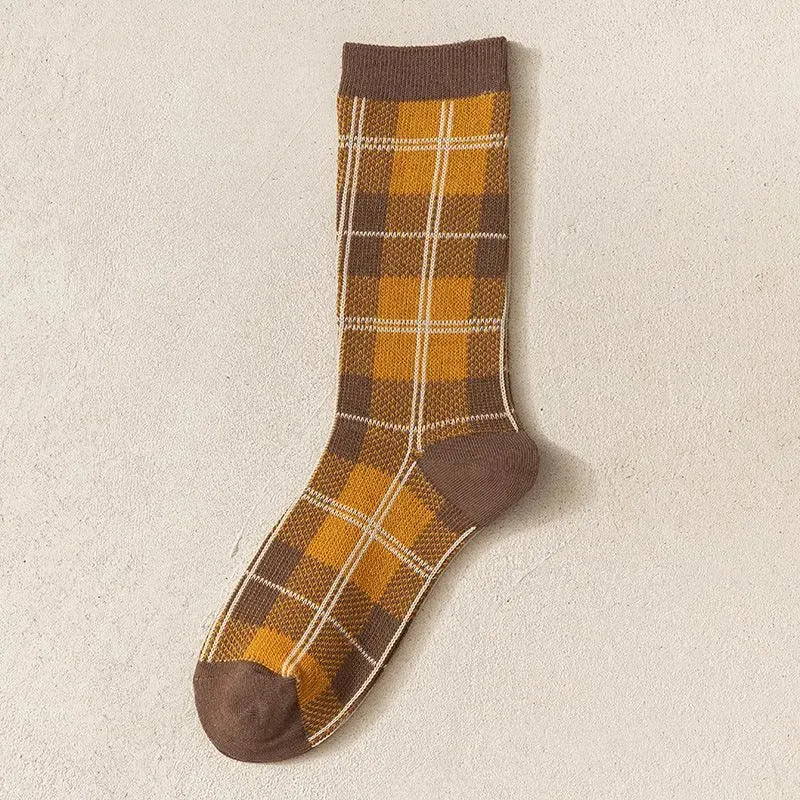 One Pair of Diamond Pattern Crew Socks | Vintage Socks | Christmas Socks