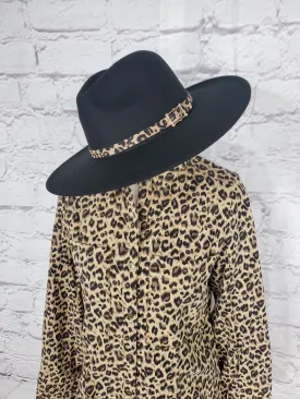 Panama with leopard band hat