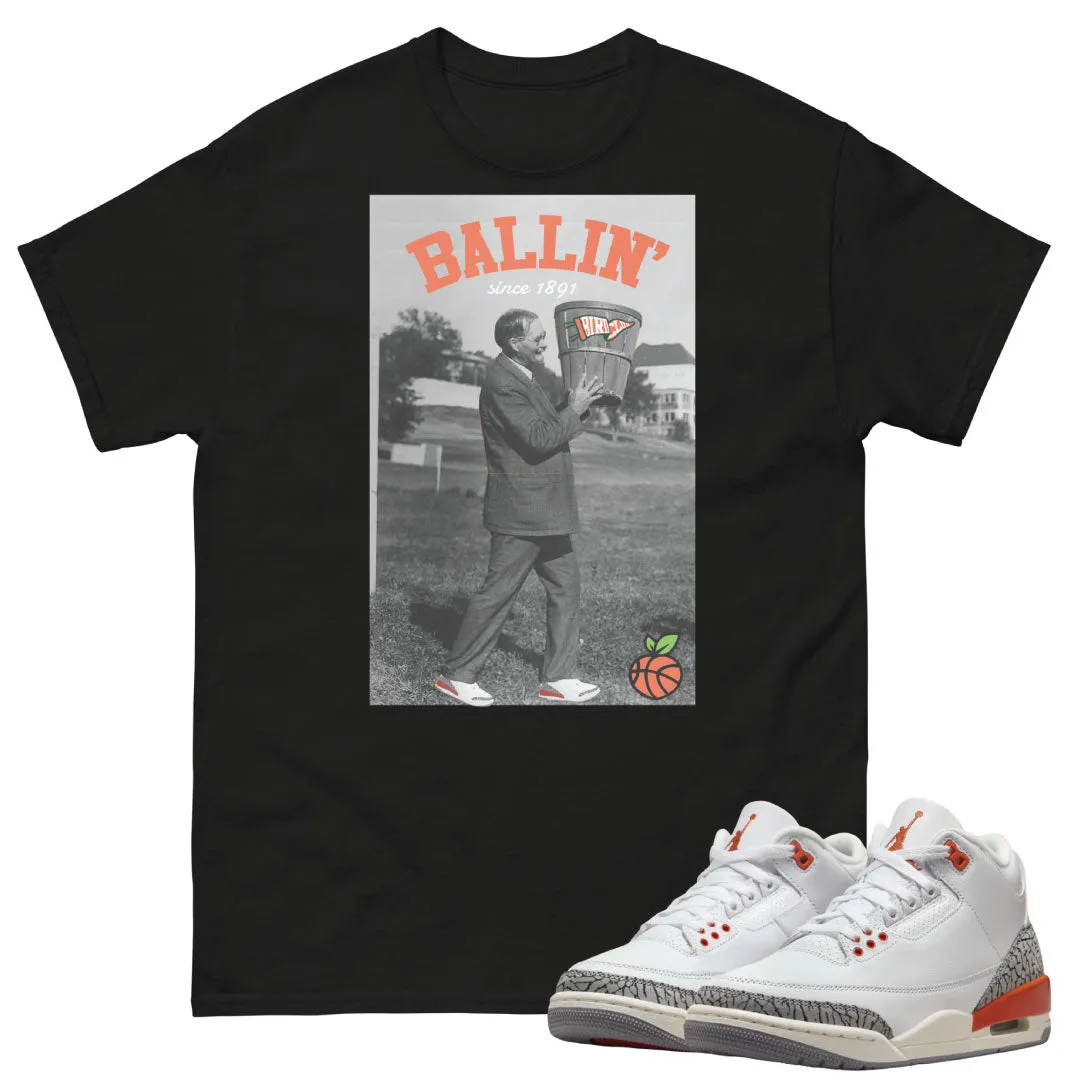 Retro 3 "Georgia Peach" Peach Basket Shirt