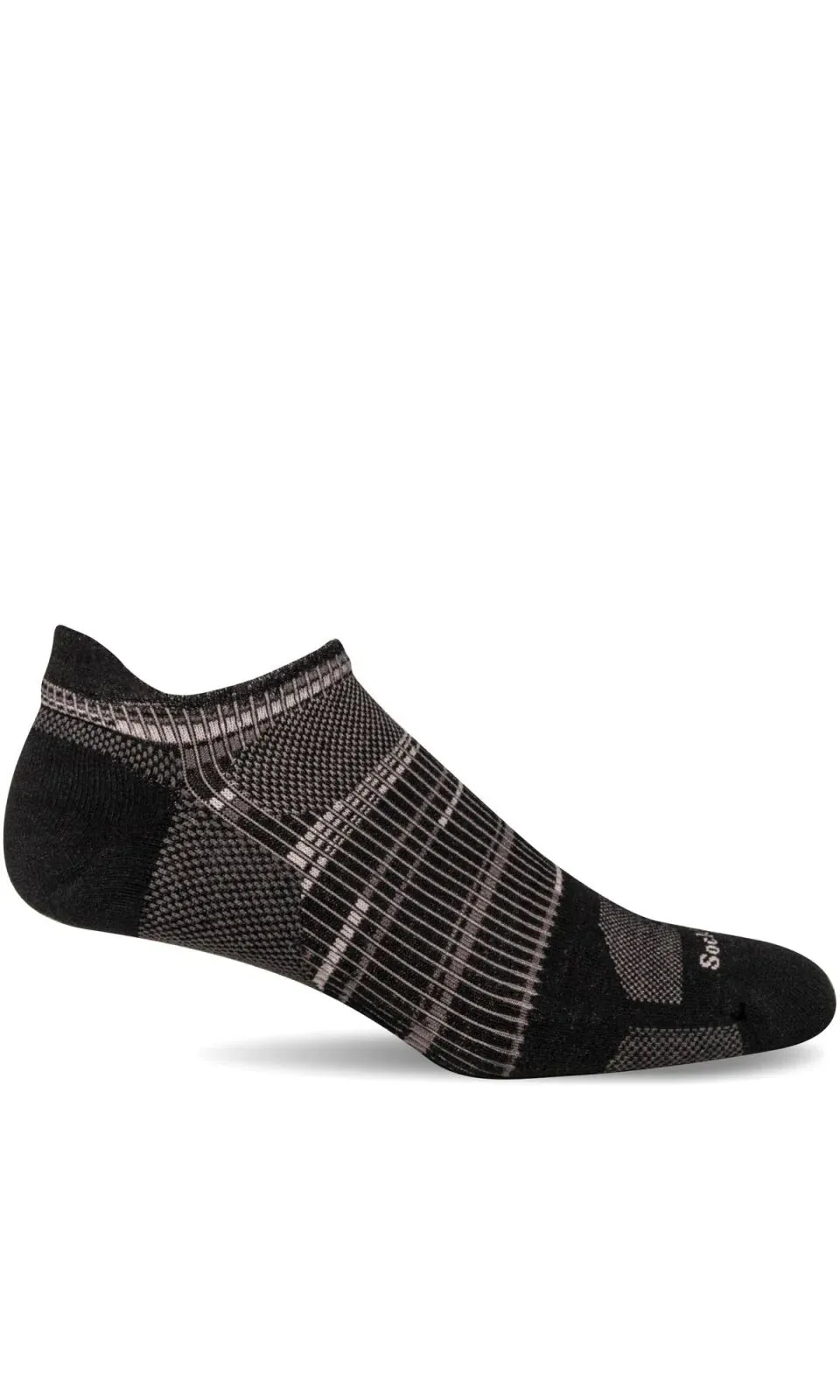 Sprint Micro Men's Bamboo/Merino Moderate Compression Ankle Socks in Black