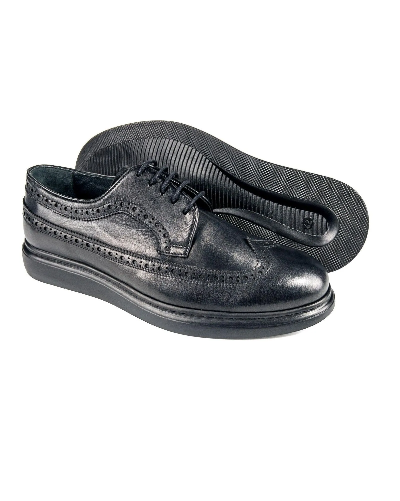 T-Tango Black Genuine Leather Casual Classic Men's Shoes