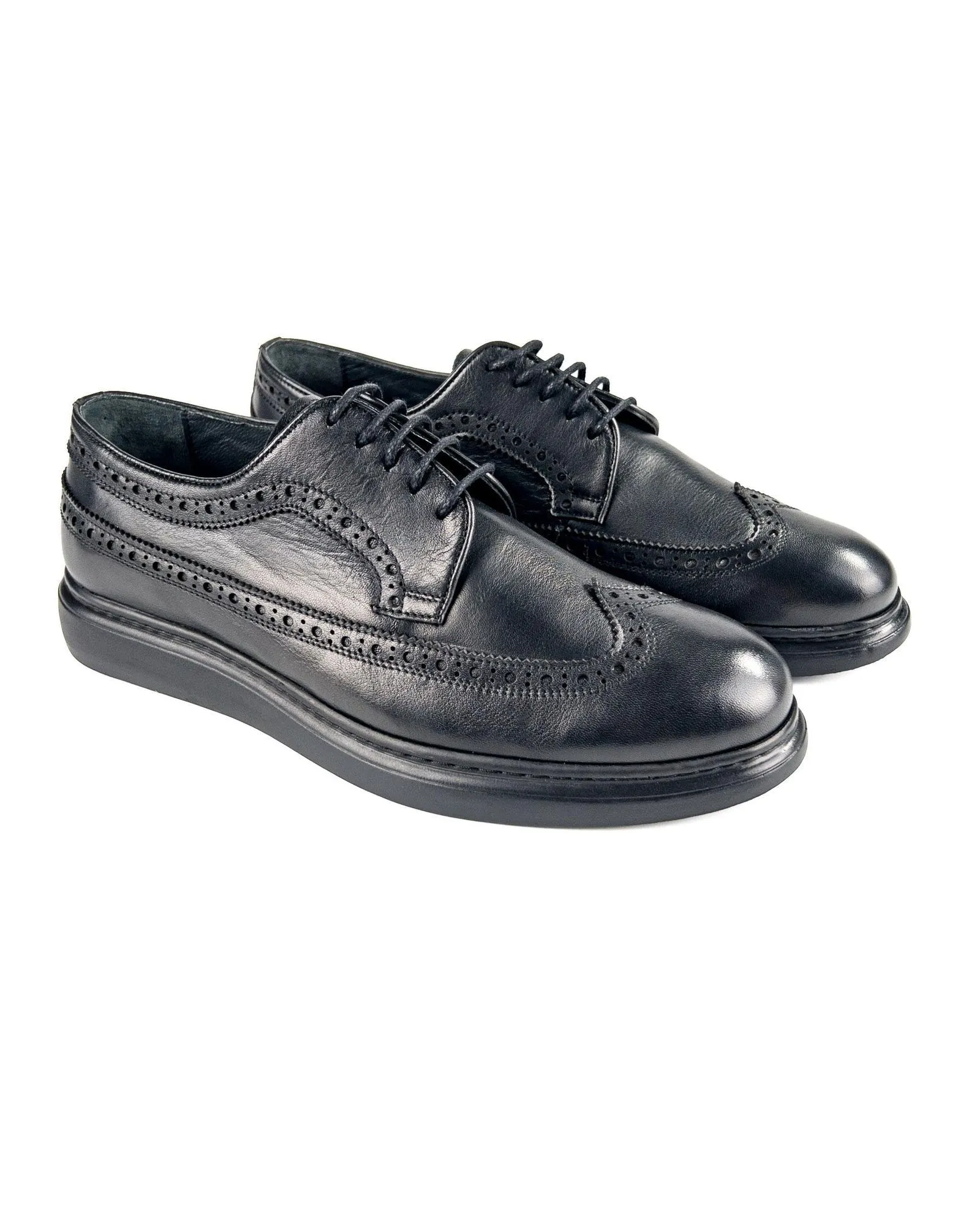 T-Tango Black Genuine Leather Casual Classic Men's Shoes