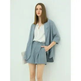 Tranquil Days Single Breasted Casual Blue Blazer