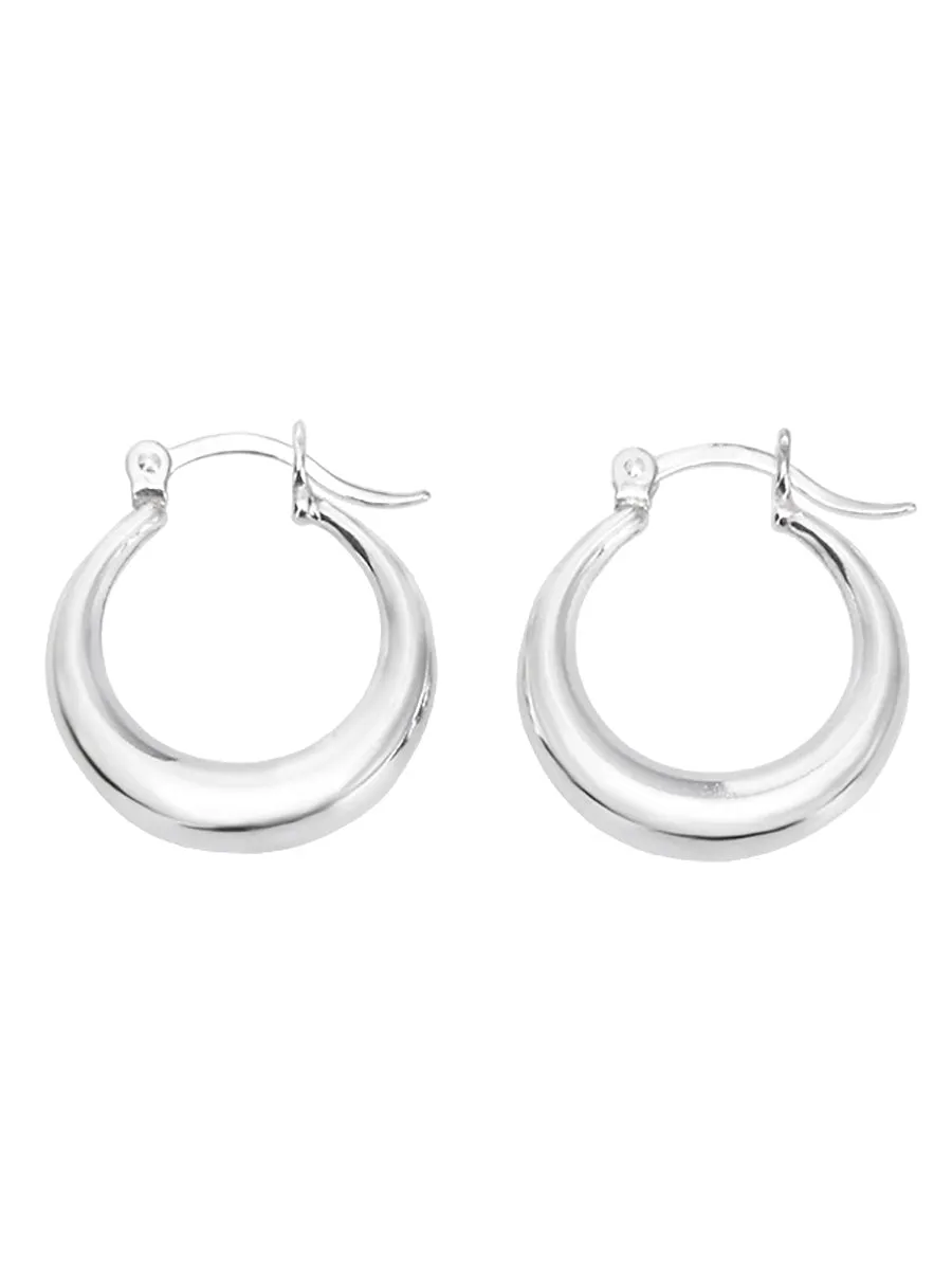 Women Casual Sliver Round Circle Earrings