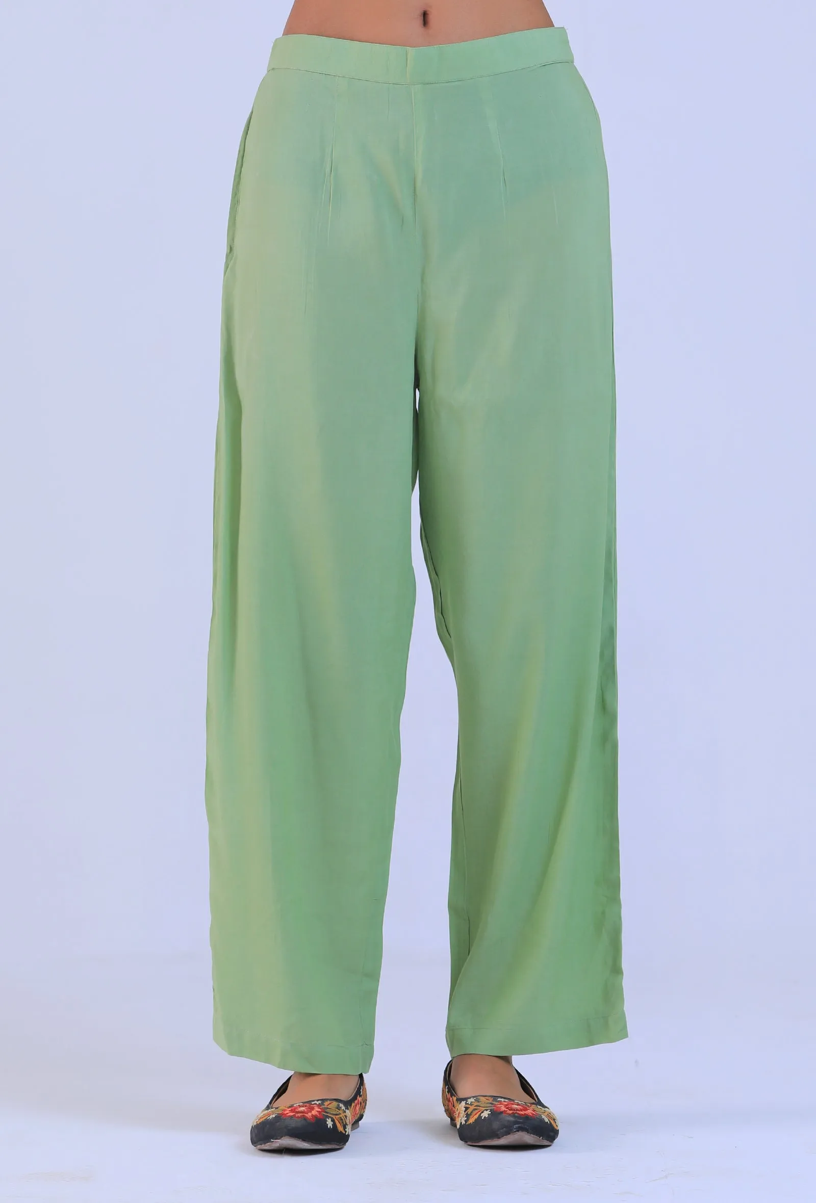 Women Green Cotton Pant