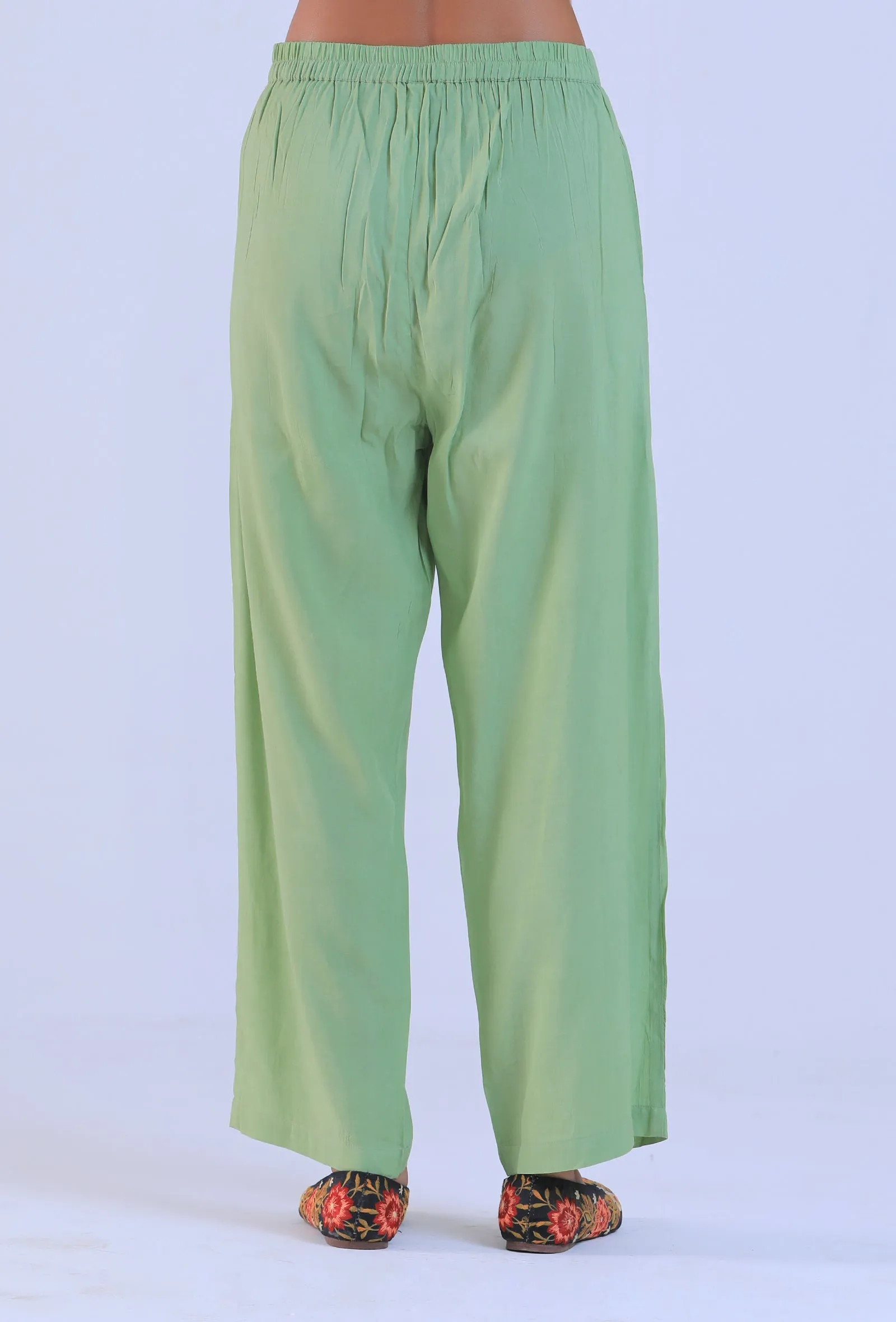 Women Green Cotton Pant